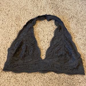 Urban Outfitters dark gray lace halter bralette size Large